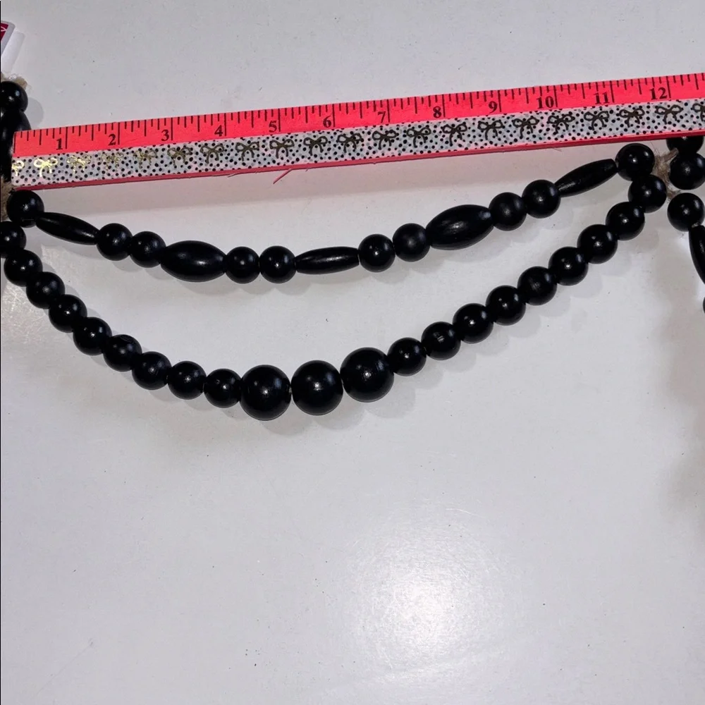 Black Beaded Garland Victorian Garland Rustic Black Fireplace Garland Rustic
